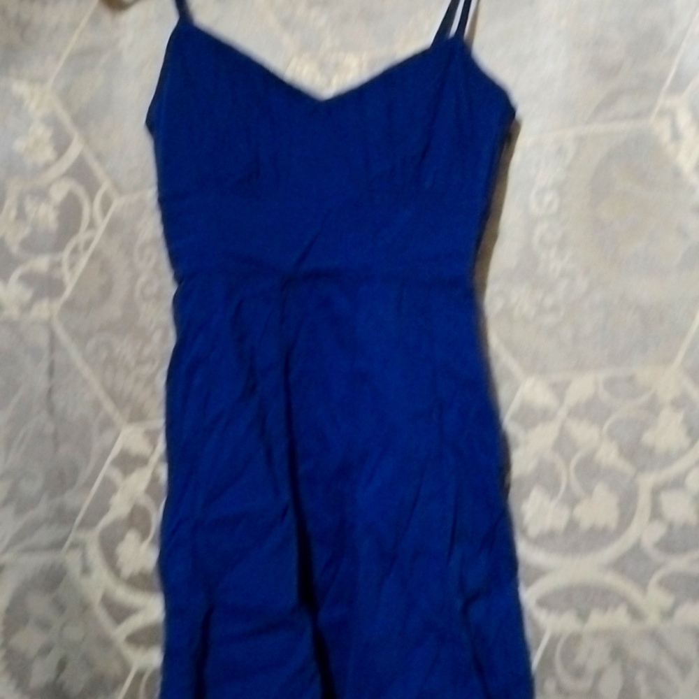 DKNY navy blue women's size 4 dress spaghetti strap mid knee